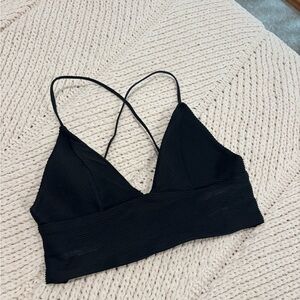 H&M Racerback Ribbed Black Bikini Top